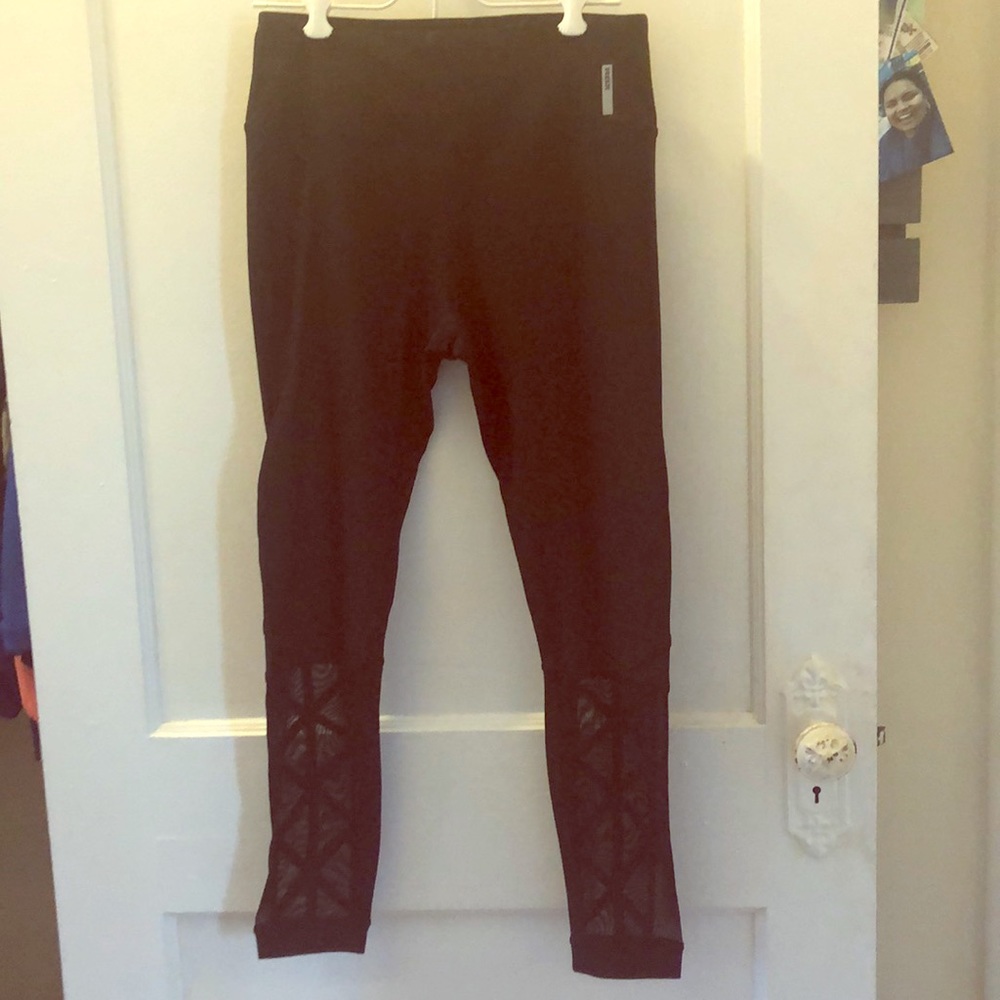 Fun leggings with mesh on the bottom half